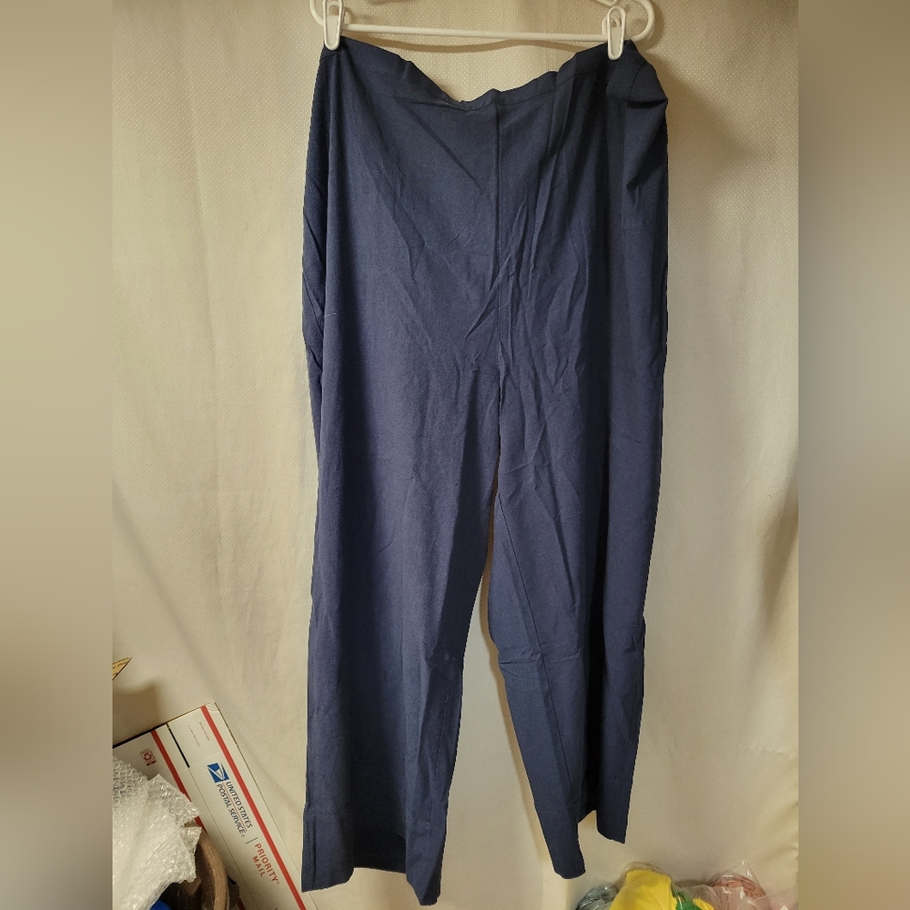 Maree Pour Toi NWOT‎ Blue Linen Blend Wide Leg Pants Size 26